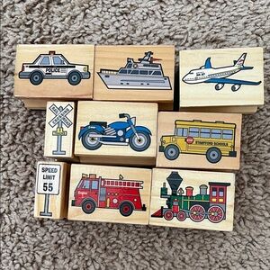 Transportation Theme Rubber Stamps